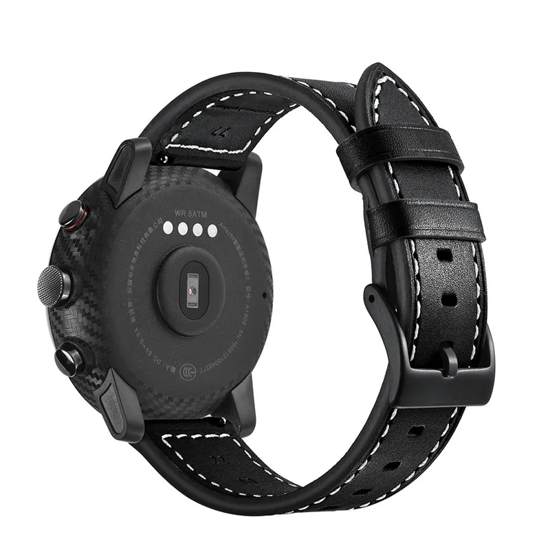 Для Xiaomi Huami Amazfit Stratos pace 2 2S 3 ремешок Смарт часы кожаный браслет для Gear S3/Ticwatch/Moto 360