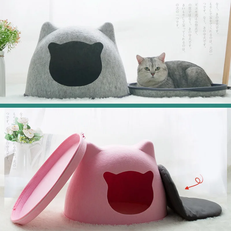  HEYPET Cat Bed Pet House Cats Mat Kitten Hole House Bench for Dog Puppy Home Nest Pet Cat Ear Kenne