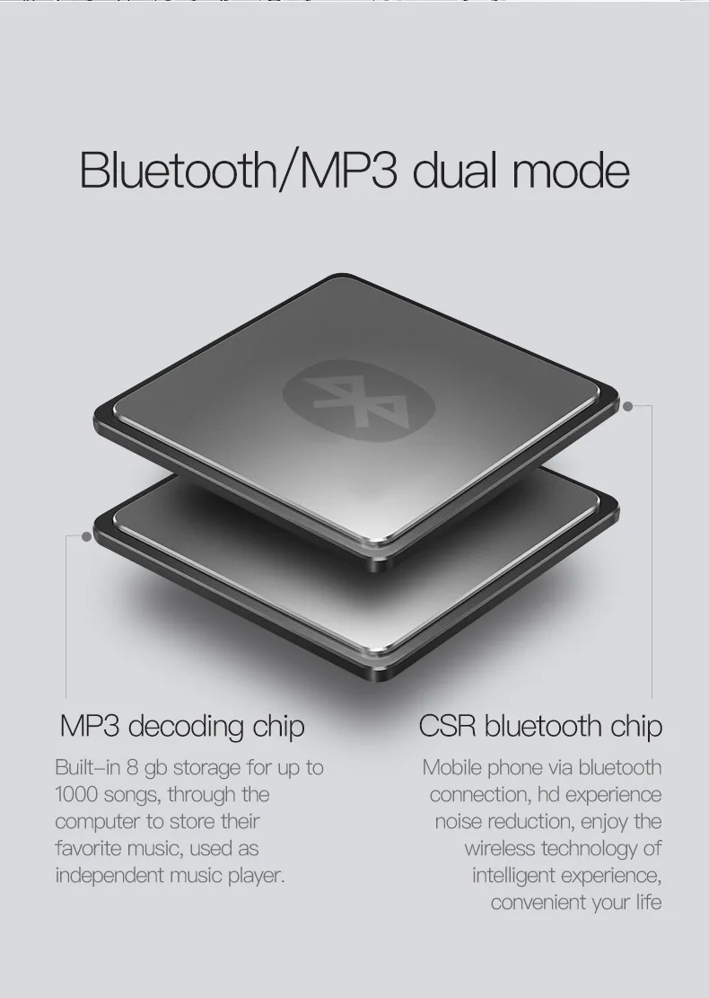 J2 Bluetooth 4,2 наушники стерео Hifi гарнитура 8 Гб MP3 плеер беспроводные наушники спортивные Bluetooth наушники HD микрофон для sony/Xiaomi