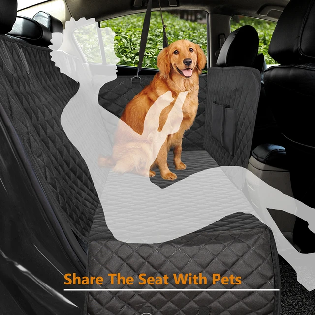 Funda de asiento de coche para perro, cubierta impermeable 100%, con  solapas laterales, para asiento trasero, hamaca Convertible, color negro -  AliExpress