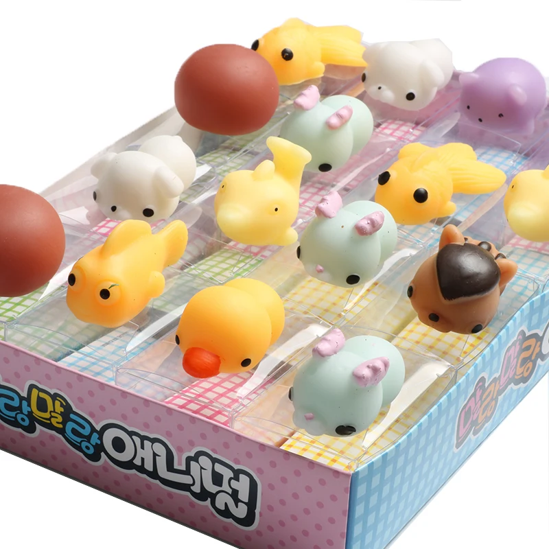 

16pcs PVC Cartoon Animals Squishy Toy Soft Squeeze Stretchy Slow Rising Cute Pig Seal Arti-stress Toy Kids Toys Adults Gifts
