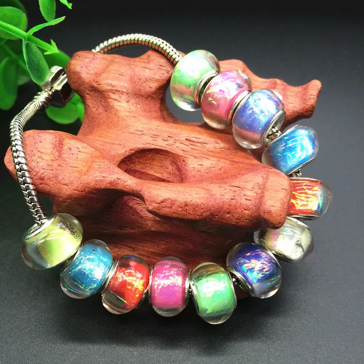 

14 мм Смешанные Красочные посеребренные бусины с большим отверстием подходят для европейских браслетов ожерелий/betajwaa bsfakjma 100 шт./лот