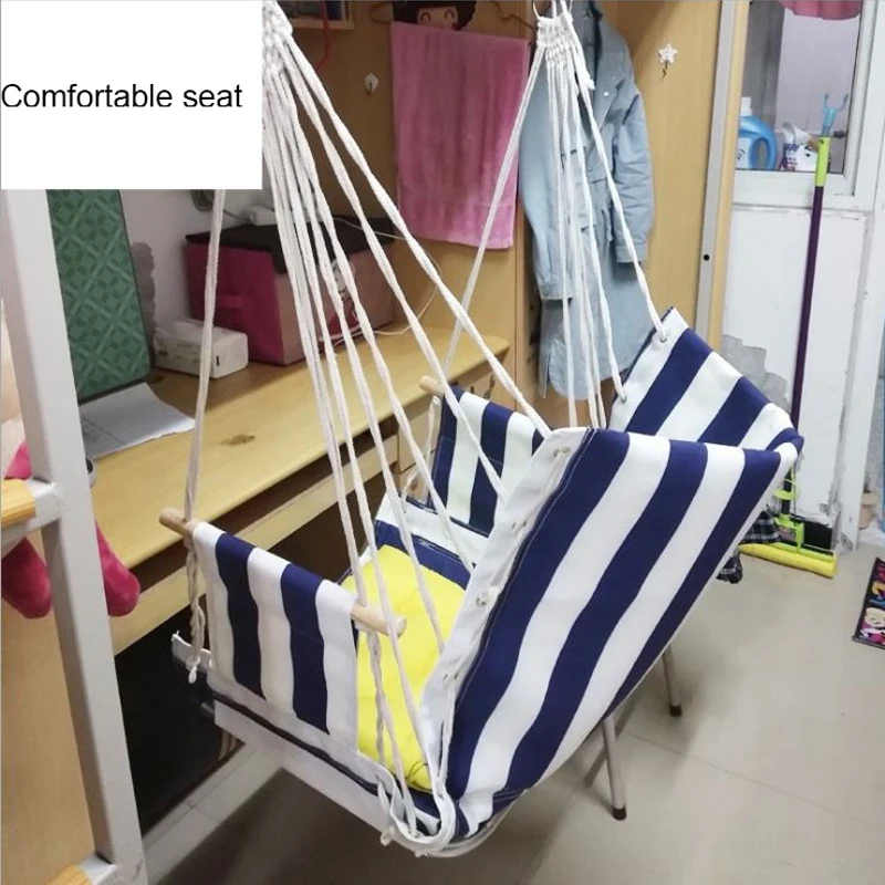 

Adult Cushion Rocking Chair Single Safety Hammock Nordic Style White Hammock Indoor Garden Dormitory Bedroom Cushion