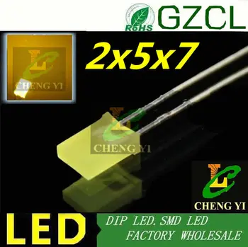 

Good quality Yellow 257 led square package white diffuse 585-595nm 2.0-2.5V(CE&Rosh)