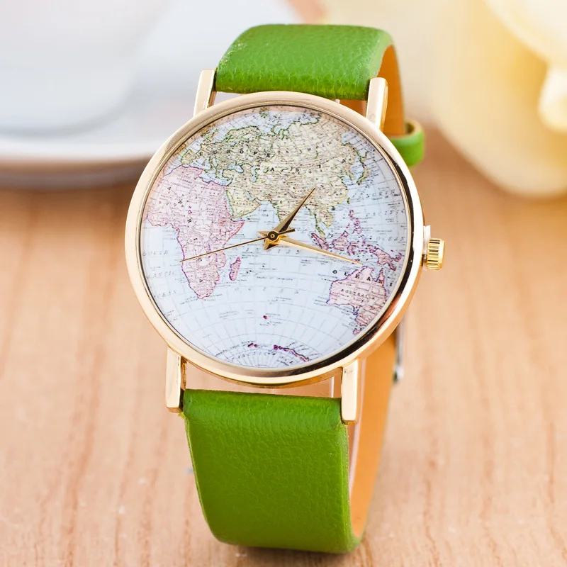 

2019 New Fashion Women's Watch Luxury Brand globe Leather Strap Wrist Watch Women Ladies Quartz Watch relogio feminino kol saati