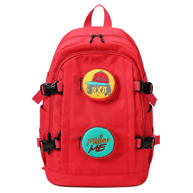 Дизайн usb зарядный рюкзак женская школьная сумка рюкзак для девочек-подростков Mochila досуг путешествия повседневный рюкзак женский-желтый - Цвет: Red