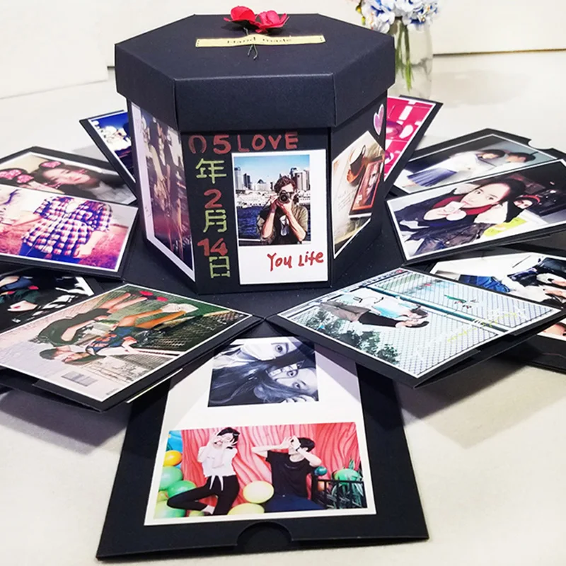 DIY Фотоальбом сюрприз любовь взрыв Коробка Подарок на годовщину скрапбук день рождения для девочек подарок на день Святого Валентина