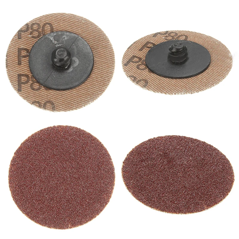 50pcs 50mm Sanding Grinding Discs 80 Grit 2 inch Roll Lock Grinding