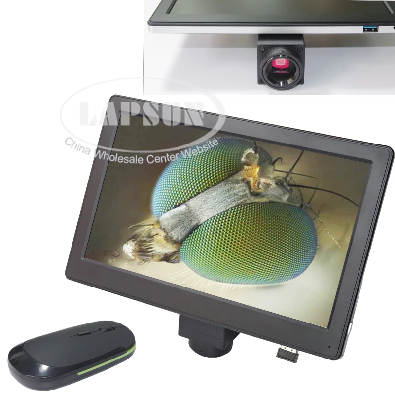 

1080P 60FPS Digital C-mount Microscope Camera Industrial Integrated with 9 inch LCD Monitor OR USB Output