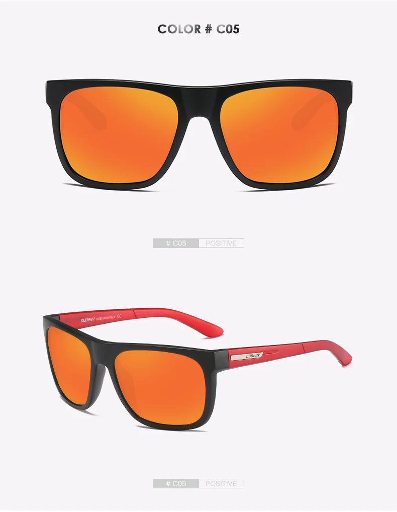 DUBERY фирменный дизайн поляризованные солнцезащитные hd-очки мужские водительские очки мужские солнцезащитные очки для мужчин Летние зеркальные квадратные очки UV400 - Цвет линз: NO5