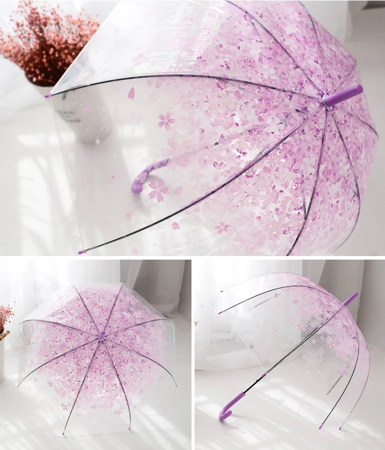 SAFEBET Sakura прозрачный зонт полуавтоматический Детские Зонты Apollo милый зонтик длинная ручка зонты от дождя для девочки