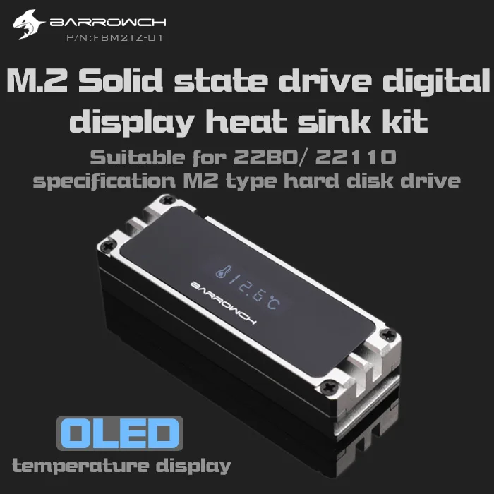 Billig Barrowch FBM2TZ 01, M.2 Solid State Drive Digital Display Kühlung Kit, Für 2280 22110 Spezifikation M2 Typ SSD