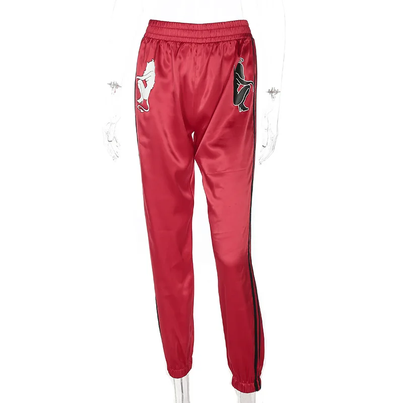 

Casual Pants Sports Ladies Stretchy Regular Skinny Harem Pants High Waist Demon Print Women Spring/Autumn Elegant Trousers