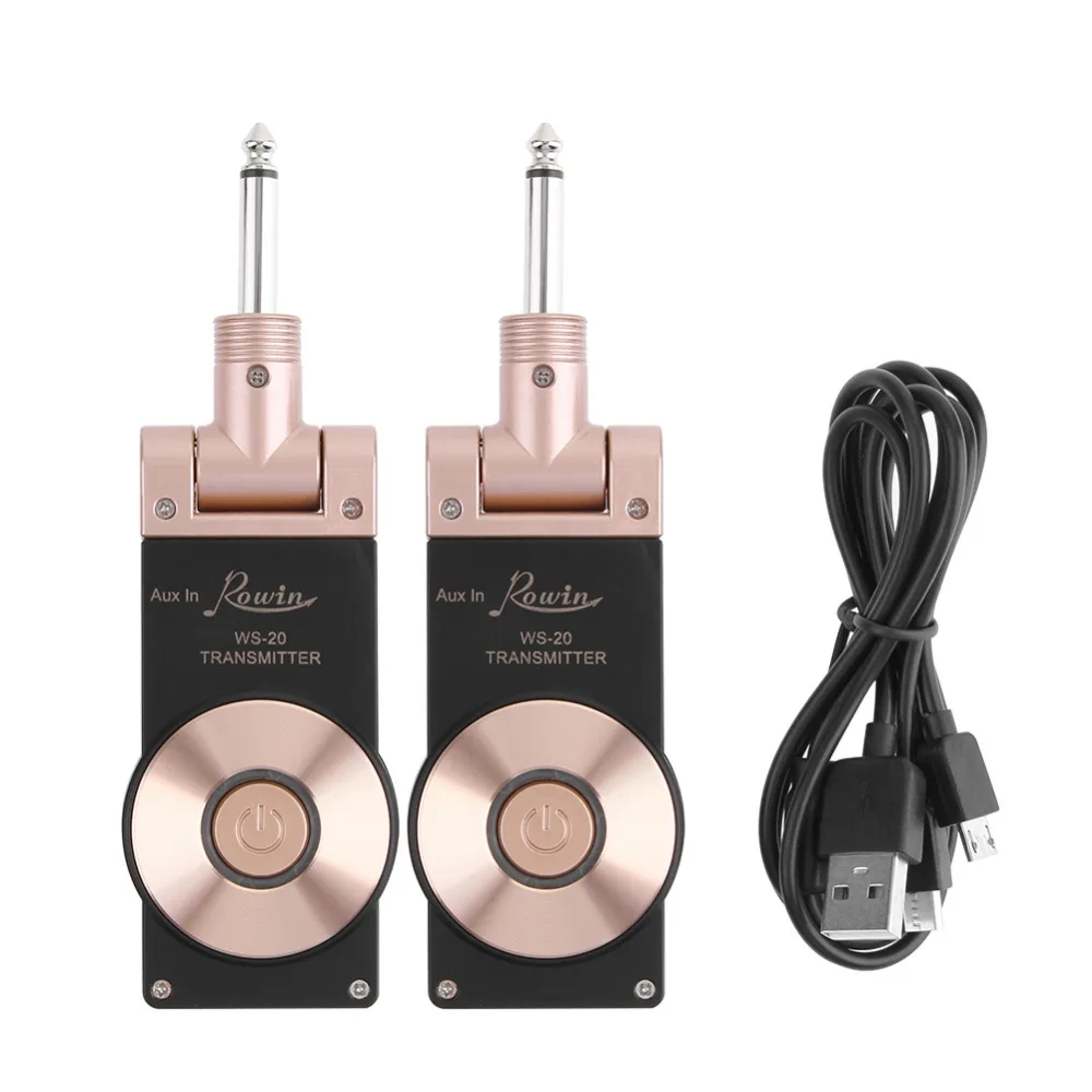 

WS-20 2.4G Wireless Guitar Transmitter System Rechargeable Electric Guitar Transmitter Receiver Set 30 Meters Transmission Range