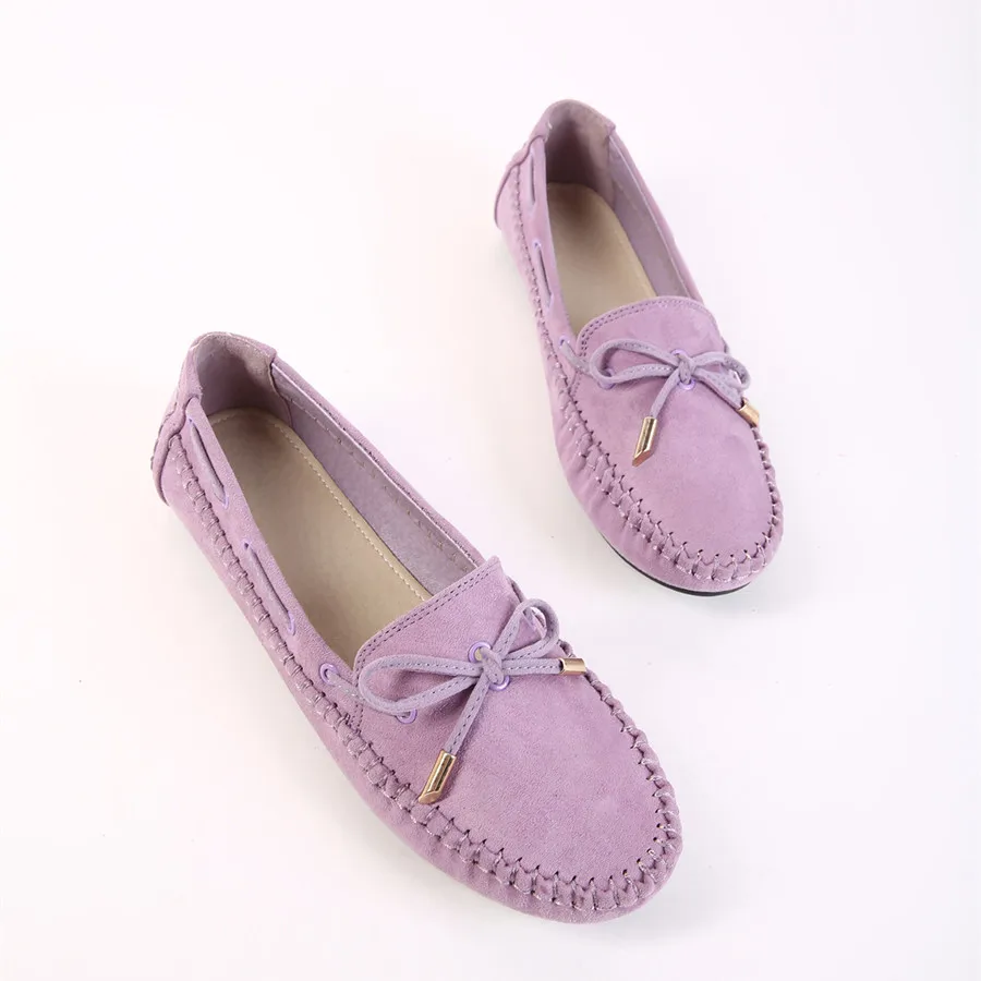 

New Fashion Style Good Quality Bowtie Women Sweet Looking Shows Four Colors Slip-on Round Toe Comfortable Wear Female Flats Cozy