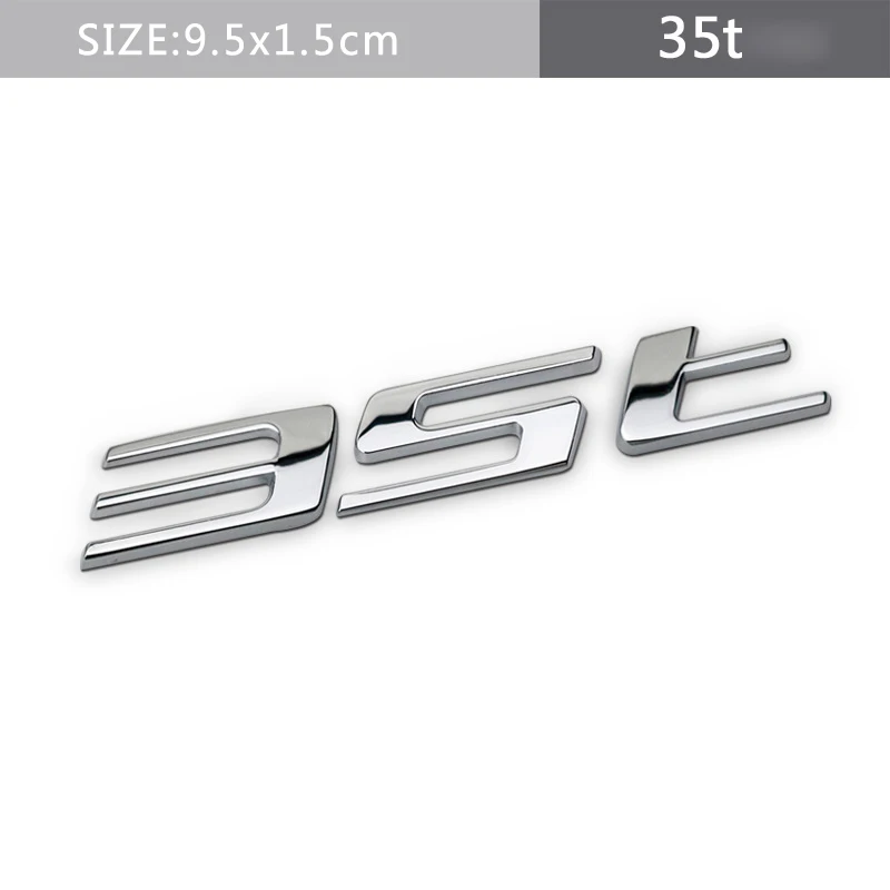 Chrome Metal Letter 25T 35T AWD Car Sticker Rear Decal Emblem For Jaguar F-PACE