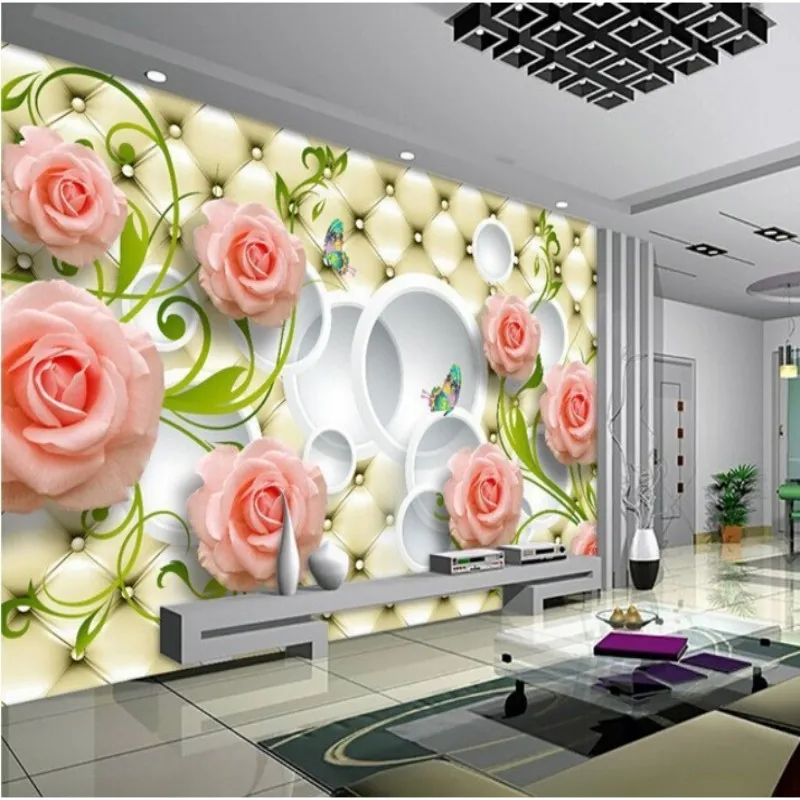 3d обои Beibehang фотообои на заказ HD фото элегантная Роза мягкая упаковка 3 d фон