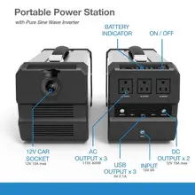Портативный солнечный генератор с выходом AC 400W для кемпинга 110V 220V электростанция 12V Резервная аккумуляторная батарея
