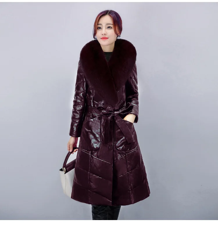 Новая зимняя Женская пуховая куртка меховые кожаные пальто для беременных зимняя одежда; куртка теплая одежда высокого качества 16968