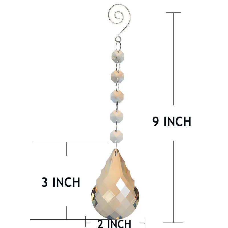 H& D 76 мм шампанского Тыква люстра лампа стекло кристалл призмы часть Suncatcher кулон аксессуары для освещения, упаковка из 5