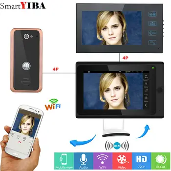 

SmartYIBA 2*7inch Wireless/Wired Wifi IP Video Door Phone Doorbell Intercom Aluminum Alloy Wired Camera Night Vision
