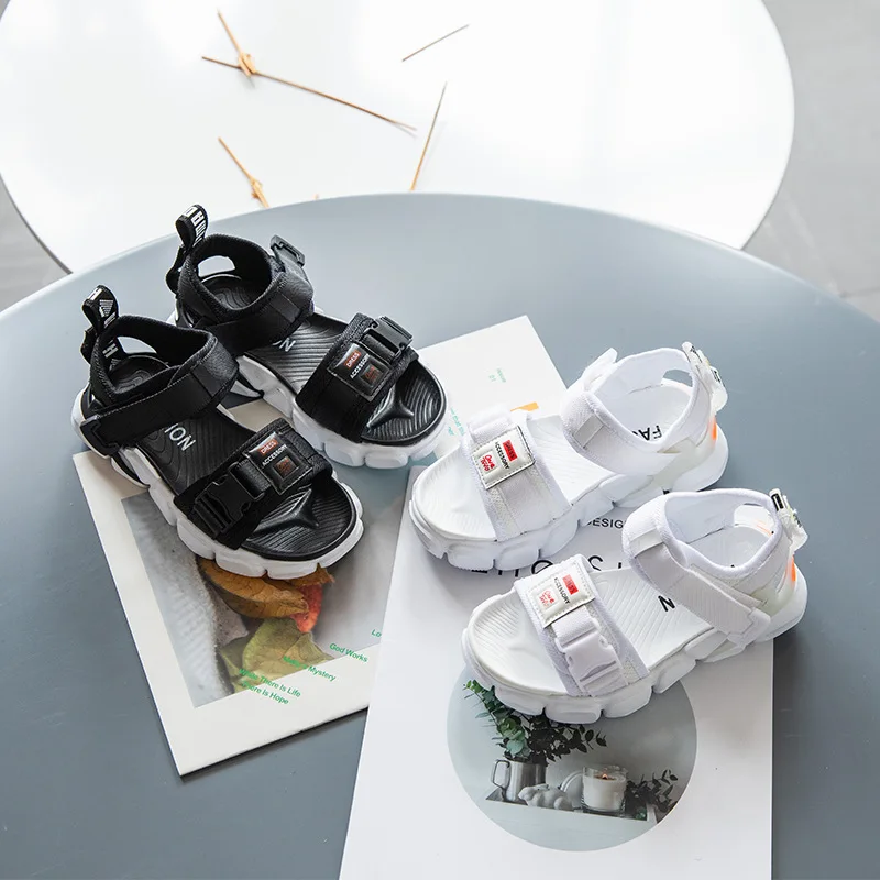 

2019 little girl boy summer new children's shoes children's ribbon sports sandals boys and girls fashion non-slip beach shoes