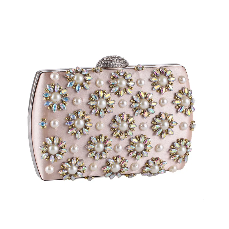 

Flower Evening Bags Women Clutch Bags Evening Clutch Bags Wedding Bridal Handbag Pearl Beaded Fashion Rhinestone Bags