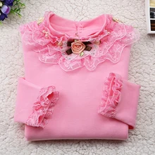 Новая Осенняя блузка для девочек Одежда для детей Одежда для маленьких девочек хлопковая Детская рубашка детская одежда с цветочным принтом 4 цвета, От 2 до 14 лет