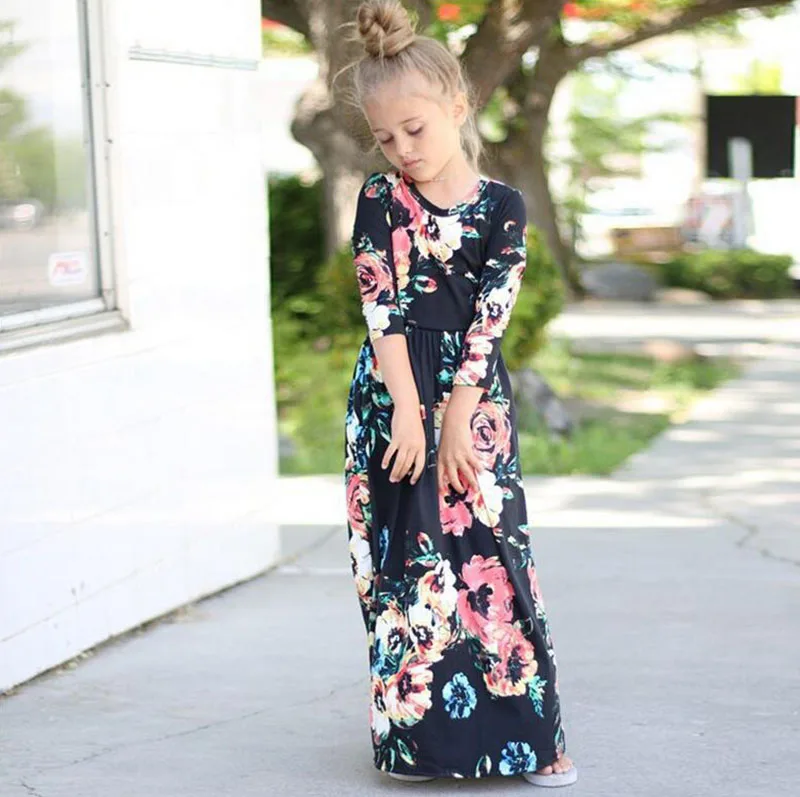 Girls Dress Fashion Bohemian Dress for Girls Beach Tunic Floral Casual Maxi Dresses 3 4 5 6 7 8 9 10 Years Princess Costume my little pony для девочек платье для девочки