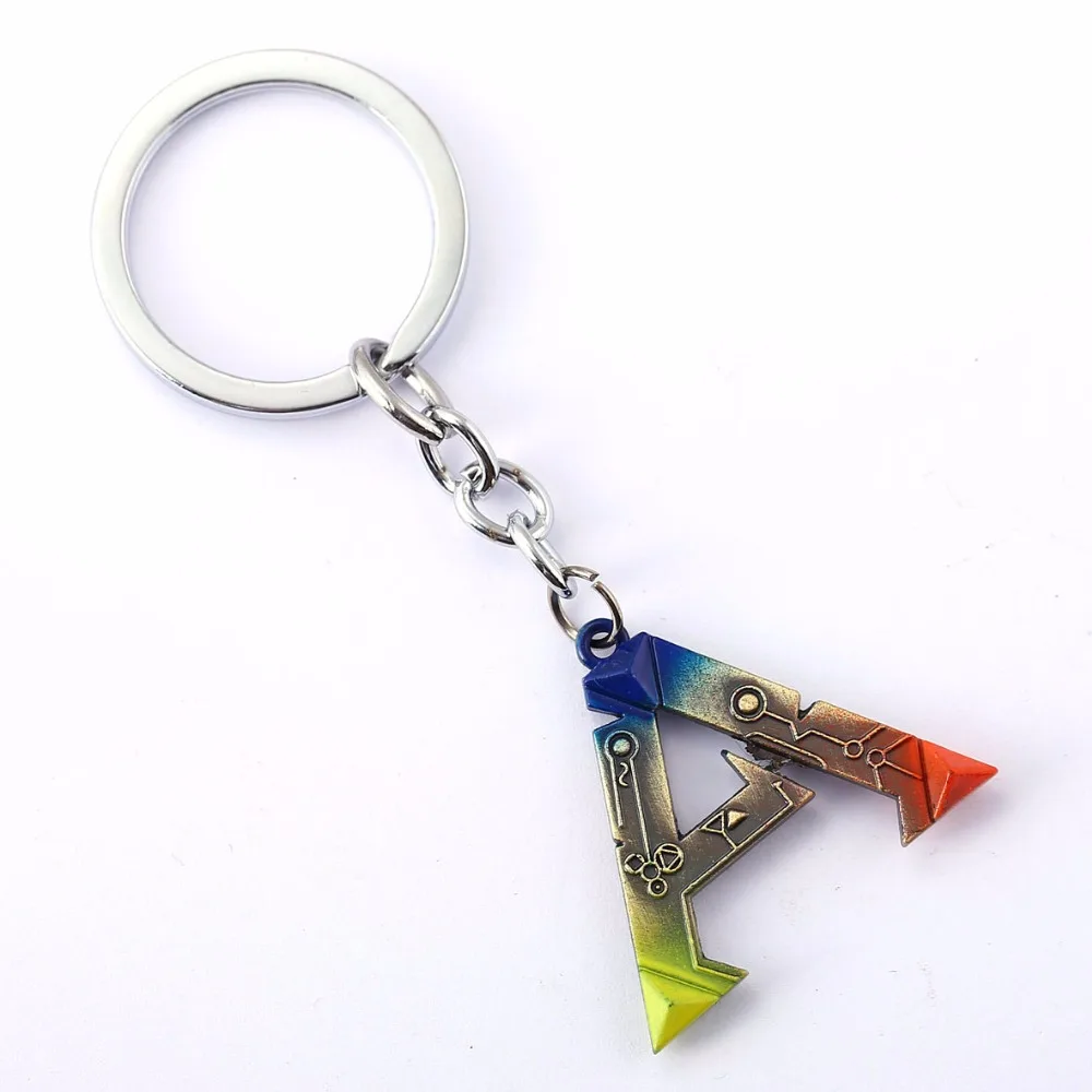 

ARK Survival Evolved Keyring Colorful Letter A Exquisite Gift Chaveiro For Men Women Keychain Car Bag Holder Survival