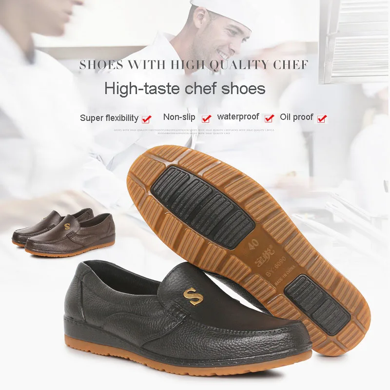 

Chef Shoes Rain Shoes Man Realistic Imitation Skin Boots Comfortable Kitchen Skid Shoes Protective Shoes Rubber Shoes