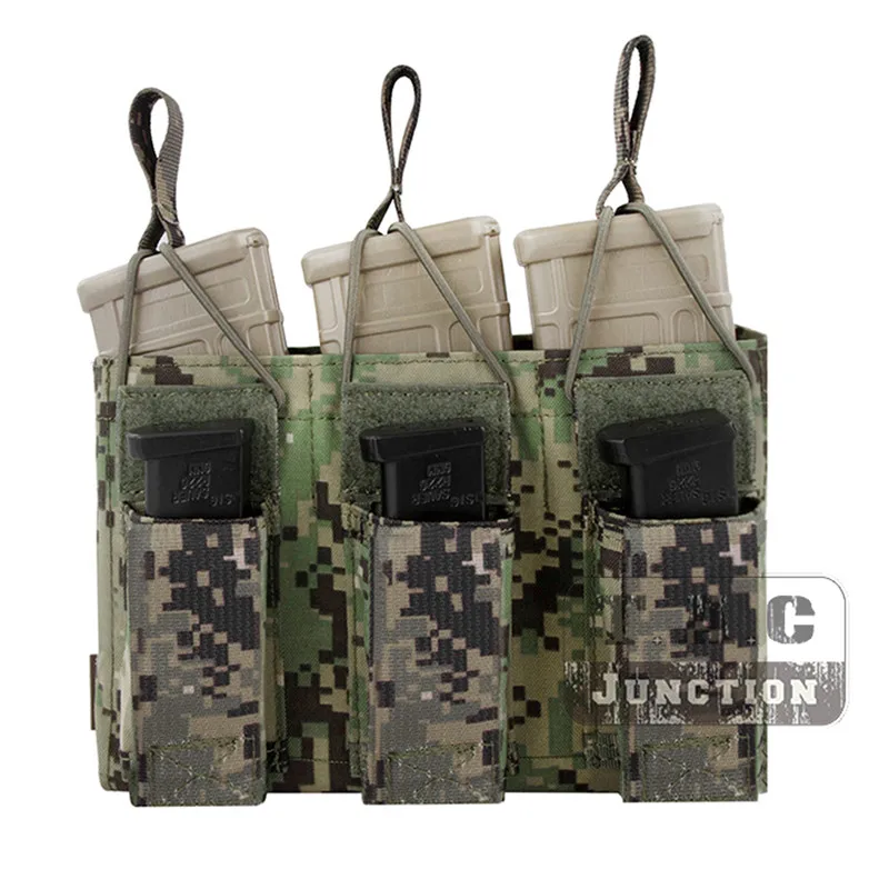 Emerson Тактический тройной Открытый Топ 5,56& Пистолет подсумок EmersonGear MOLLE/PALS Mag Чехол кобура Перевозчик страйкбол военный - Цвет: AOR2