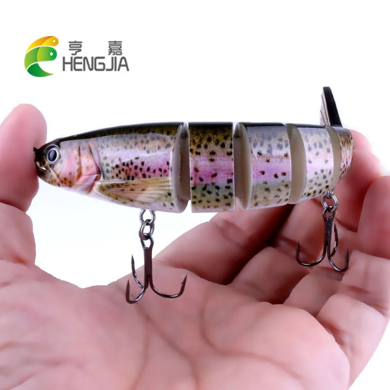 

HENGJIA 12.7cm 22g 6#hooks hard plastic jointed minnow fishing lures artificial wobblers 3D eyes crankbaits pesca swimbaits