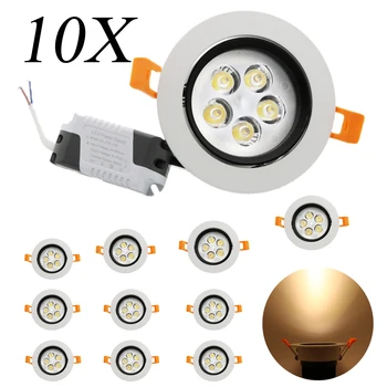 

10X Hot Sell 5W LED Ceiling Light LED Downlight Embedded LED Spotlight 85-265V Courant constant Kitchen Hallway Light Warm White