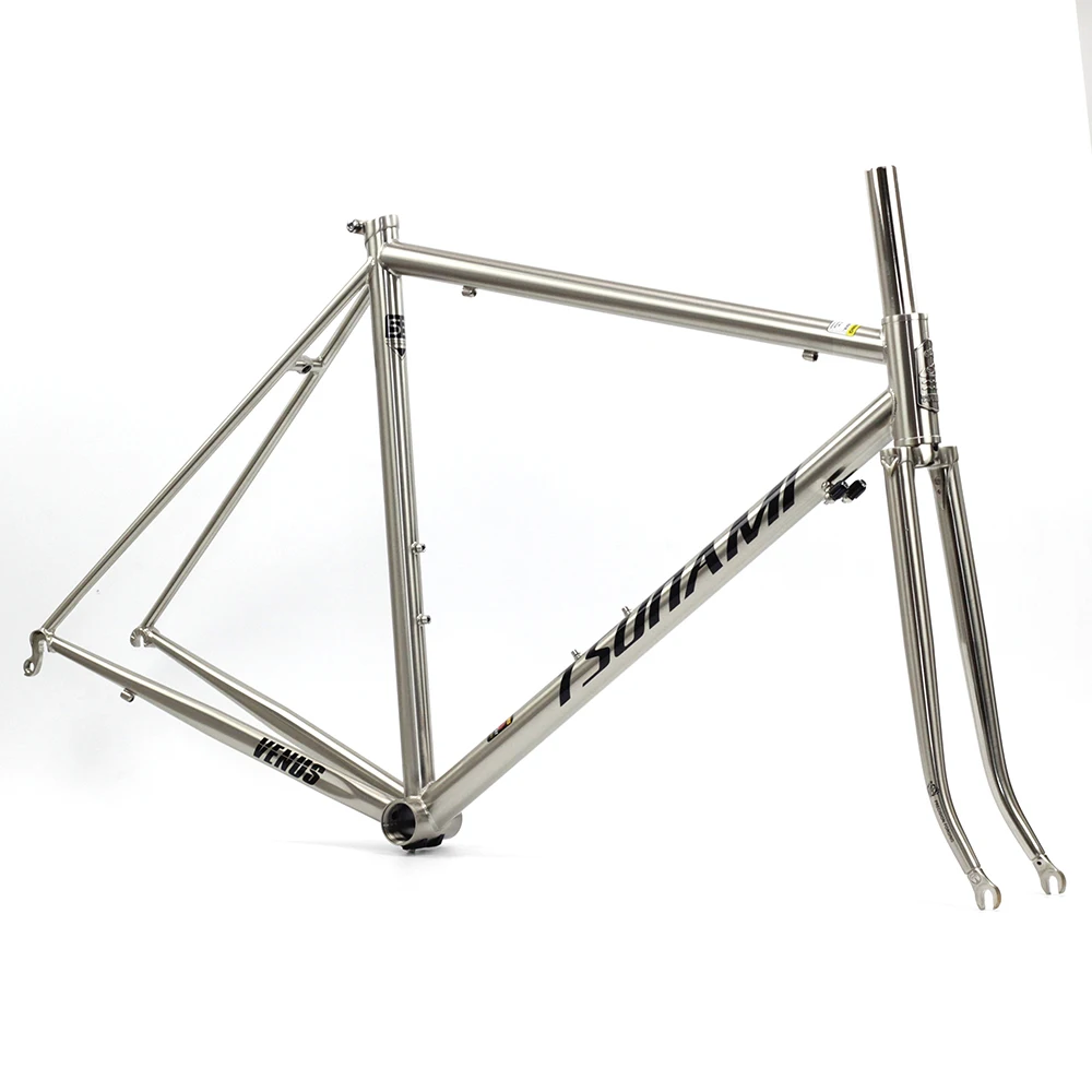 

TSUNAMI Venus Reynolds 520 Frame Fork with 4130 Chrome Steel Road Bike 700C Classic Frameset Bicycle Parts