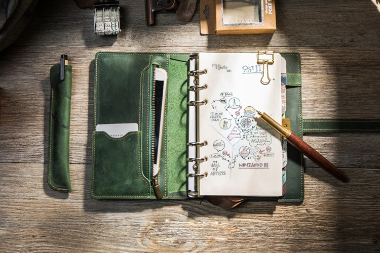 Многофункциональный винтажный кожаный дизайнерский блокнот для путешественника, Дневник для путешествий, ручная работа, блокнот-планировщик, А5