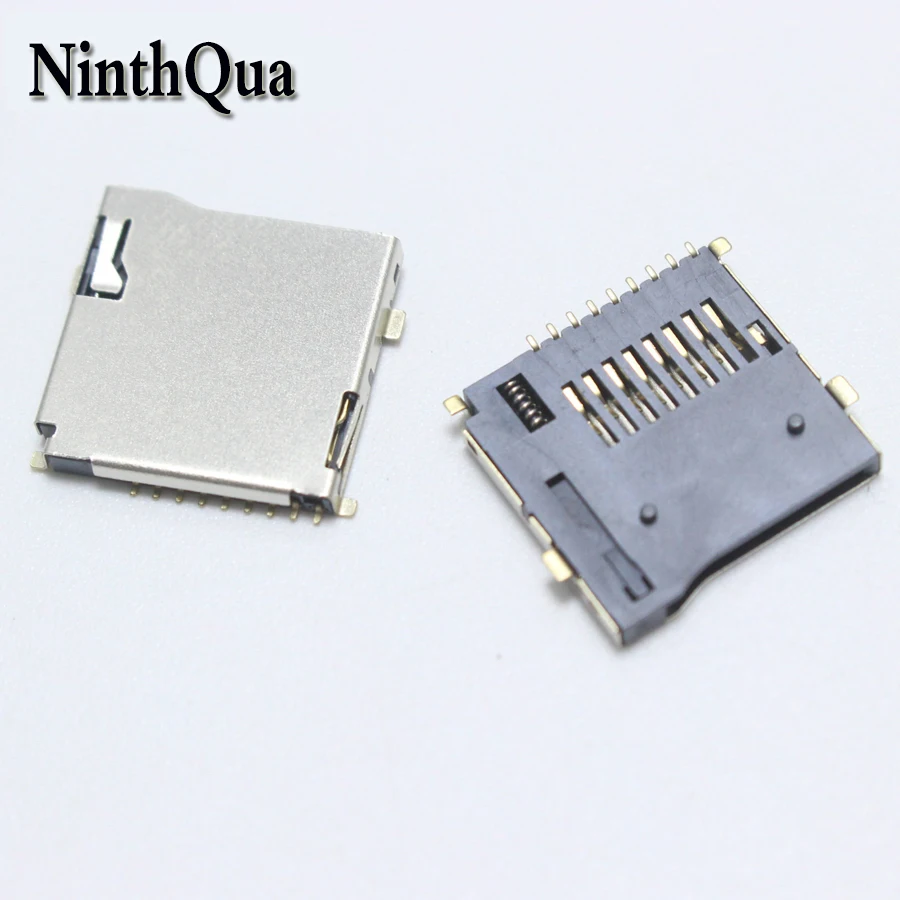 

2pcs 9P TF Slot Welding Type Copper SD Socket Self-Spring Micro SD Connector Card Slot