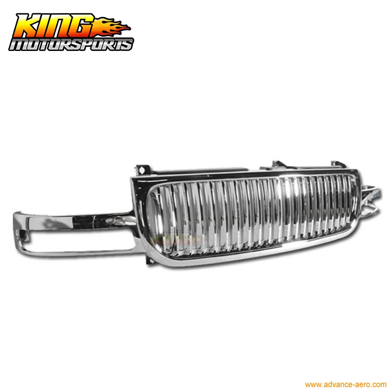 

Fits 1999-2002 GMC Sierra 1500 2500 00-06 Yukon XL Hood Grill Grille Chrome Vertical USA Domestic Free Shipping