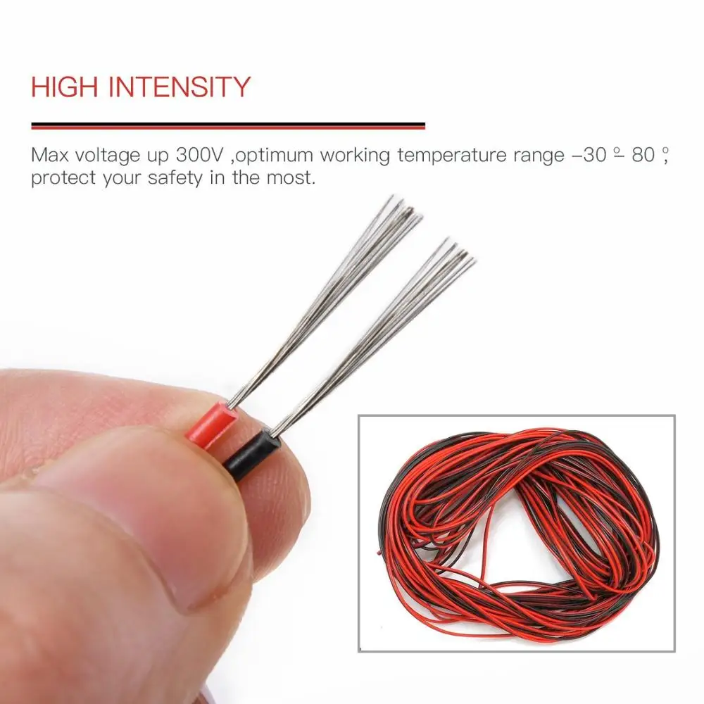 22 Awg изолированный медный провод электрические кабели 2Pin Красный Черный кабель