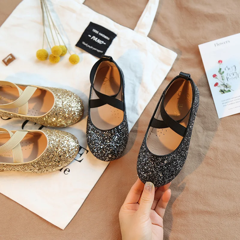 

Children's Performance Shoes Kids Princess Shoes Children's Leather Shoes for Girls with Fashion Glitter Spring Autumn SMG16