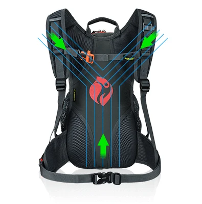 Best Anmeilu Outdoor Bicycle Backpack Waterproof Nylon Breathable Mountain Road Bike Bag 15L Reflective Cycling Backpack Mochila 11