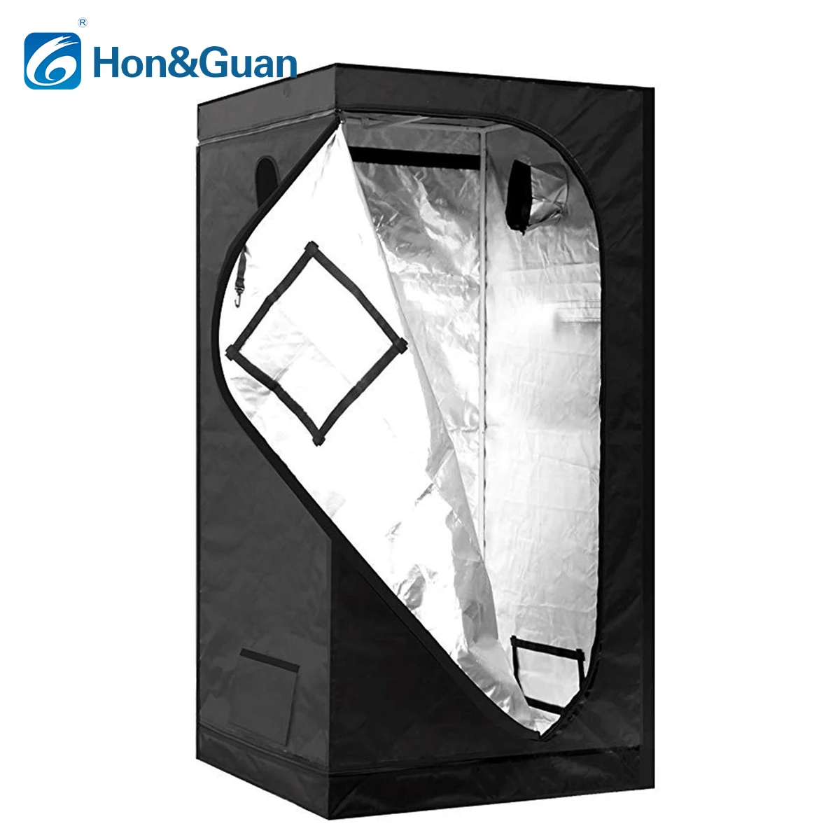 

Hon&Guan 120*120*200cm Growing Tent Reflective Silver Water-Proof Mylar Hydroponic Plant Grow Tent for Indoor Plant Gardening