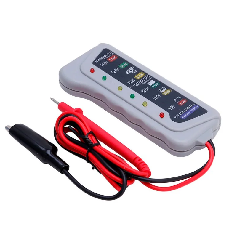 

12V Car Battery & Alternator Tester - Test Battery Condition & Alternator Charging (LED indication)