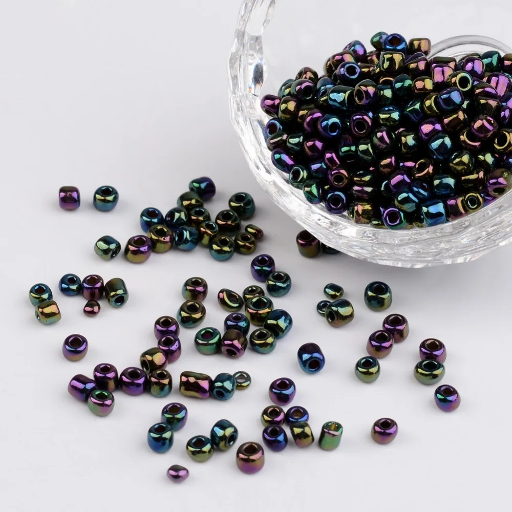 Jewelry DIY Beads 6/0 Electroplated Iris Round Glass Seed Beads
