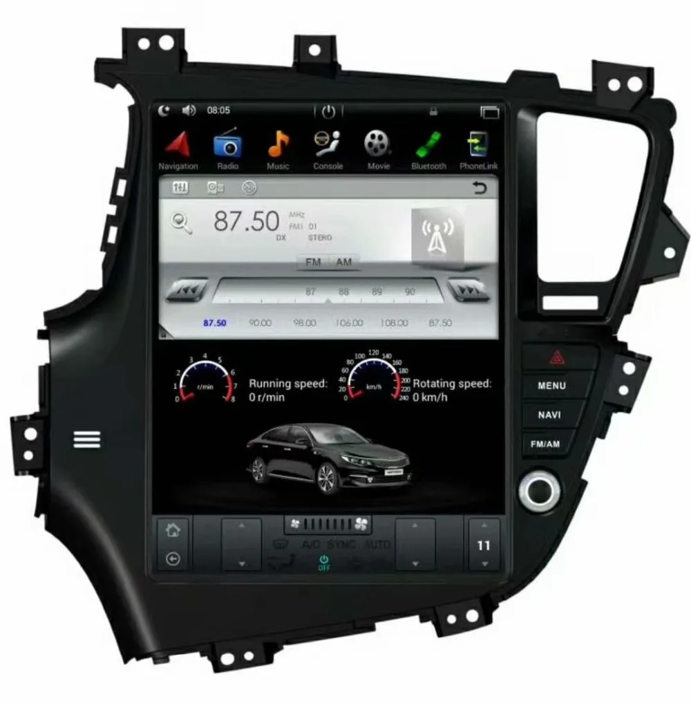 12," большой сенсорный экран tesla стиль android 7,12 автомобильный dvd мультимедийный плеер для KIA K5 optima 2011-Авто A/C 2012-автомобильный аудио gps