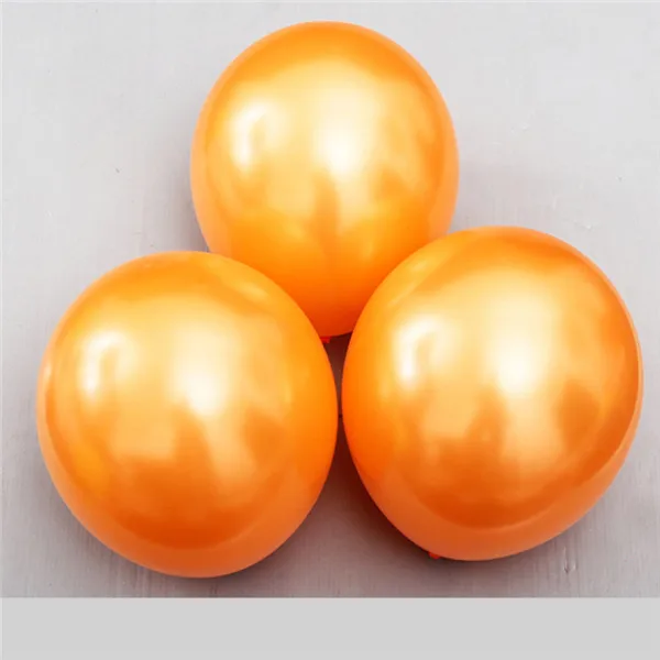 10 шт. 12 дюймов 2,8 г серебряные латексные перламутровые воздушные шары надувные воздушные шары для свадебного украшения день рождения поплавок воздушный шар поставки игрушки - Цвет: Оранжевый