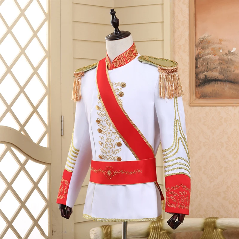 Shenrun мужские костюмы военная форма дворцовый костюм Дианы Принс Marshal Soldier Guard платье сценические костюмы Музыкальный барабан певица черный белый
