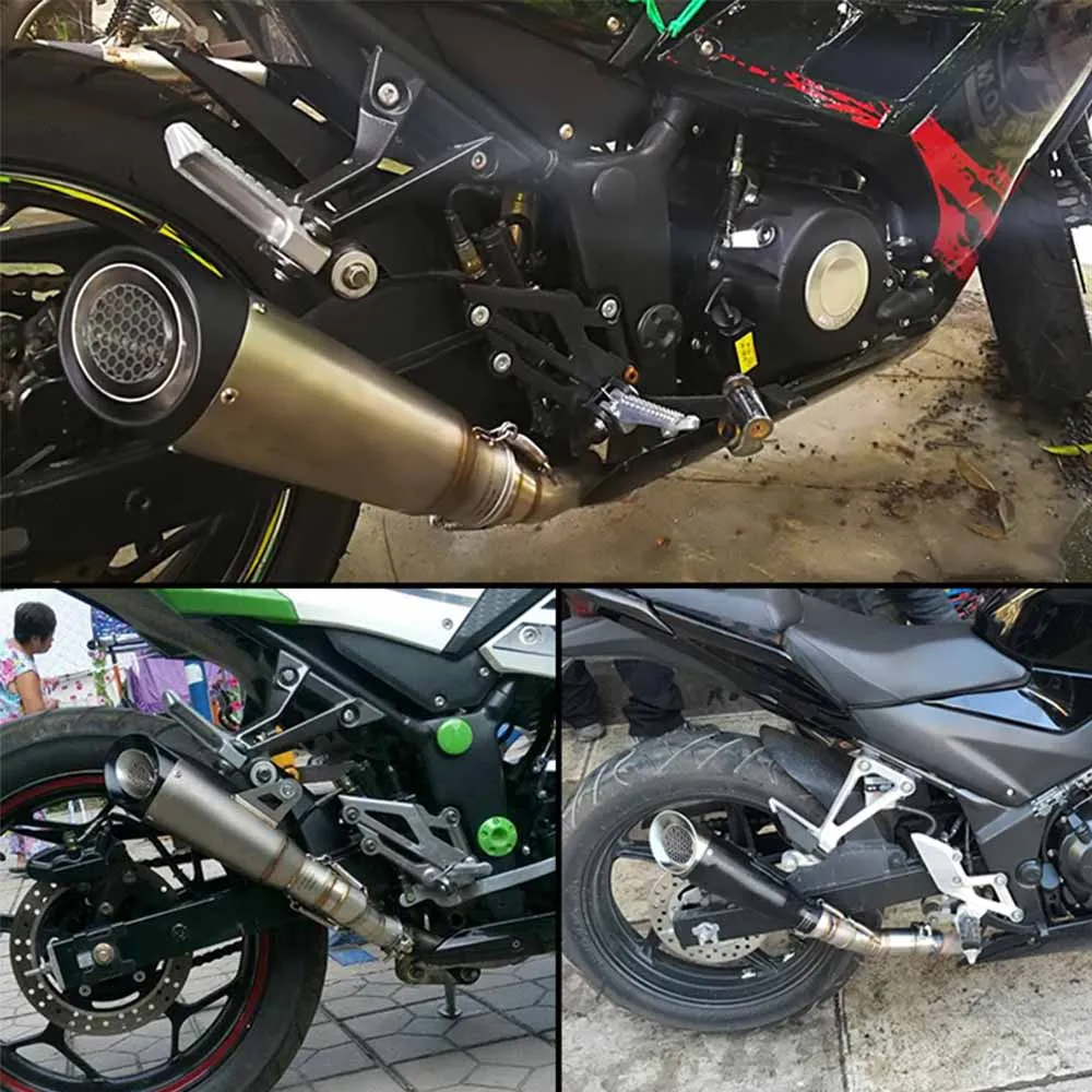 ZSDTRP 60mm motocicleta tubo de Escape modificado escapar Moto SC silenciador de Escape sistema completo para CBR1000 GSR750 ER6N Z750 S1000RR