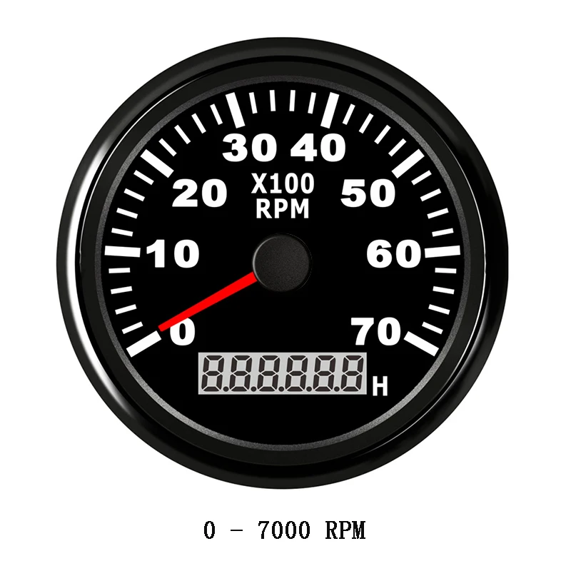 Тахометр для лодочного мотора 7000 об/мин 85 мм круглый счетчик часов дизельный манометр двигателя генератор оборотов в минуту красный задний светильник 12 в 24 В