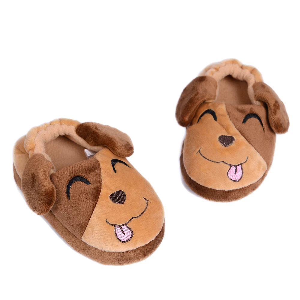 

Baby Boy Slippers Cute Cartoon Dog Puppy Suede Thermal Anti-Skid Indoor Rubber-Soled Slippers Boy Slippers Kids